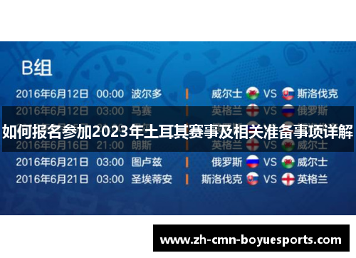 如何报名参加2023年土耳其赛事及相关准备事项详解